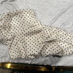 A New Day Polka Dot Crop Top - Black and White